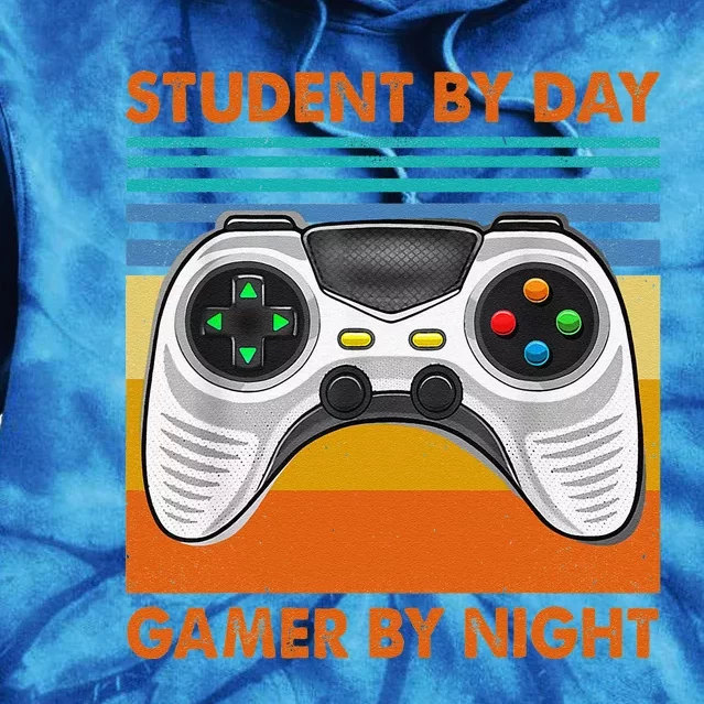 Student By Day Gamer By Night Meme For Gamers Tie Dye Hoodie