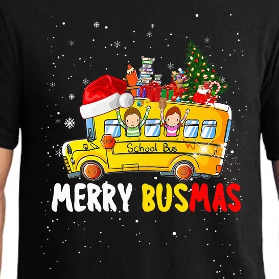 School Bus Driver Christmas Pajamas Merry Busmas Xmas Ugly Pajama Set