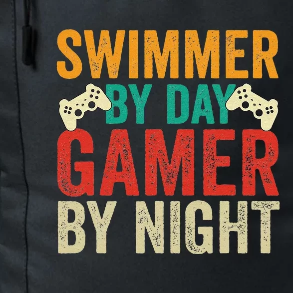 Swimmer By Day Gamer By Night Swimming Funny Daily Commute Backpack