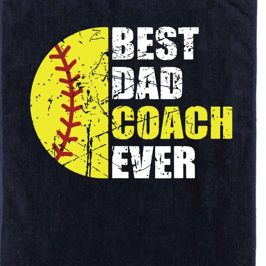 Softball Best Dad Coach Ever Retro Father Softball Coach Dad Platinum Collection Golf Towel