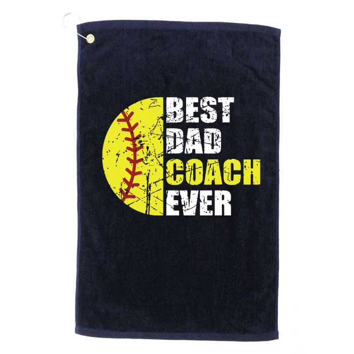 Softball Best Dad Coach Ever Retro Father Softball Coach Dad Platinum Collection Golf Towel