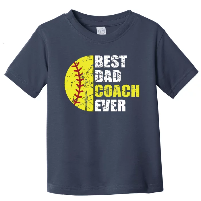 Softball Best Dad Coach Ever Retro Father Softball Coach Dad Toddler T-Shirt