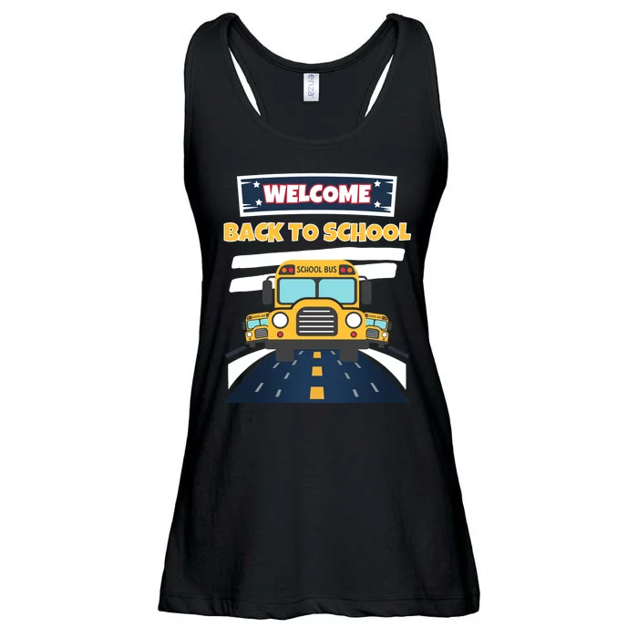 School Bus Driver Teachers Students Welcome Back To School Ladies Essential Flowy Tank