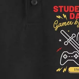 Student By Day Gamer By Night Dry Zone Grid Performance Polo