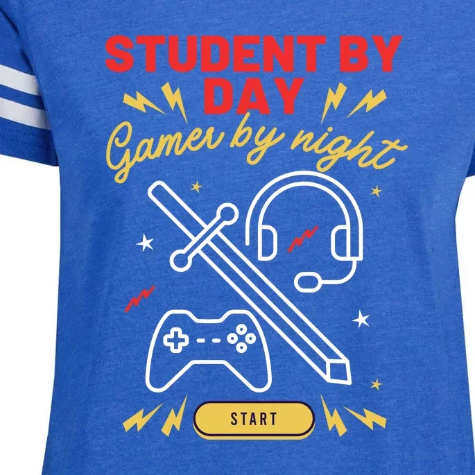 Student By Day Gamer By Night Enza Ladies Jersey Football T-Shirt