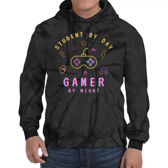 Student By Day Gamer By Night Tie Dye Hoodie