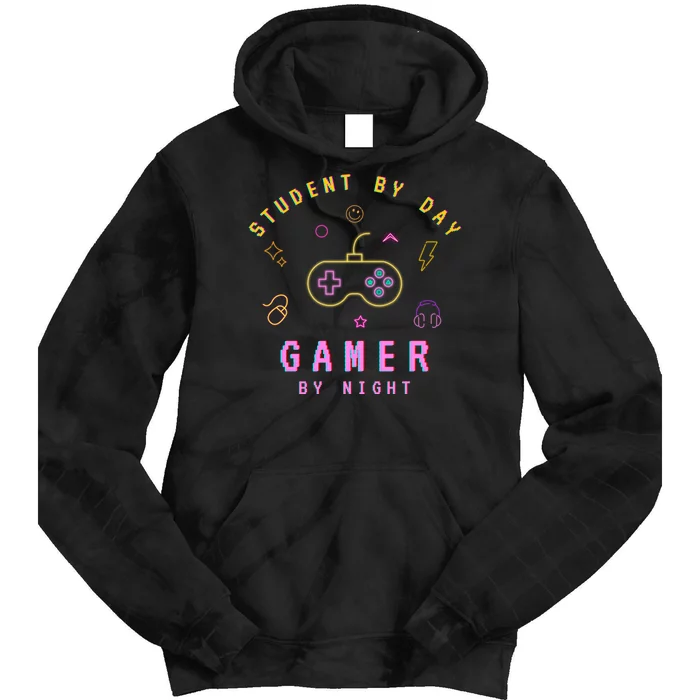 Student By Day Gamer By Night Tie Dye Hoodie