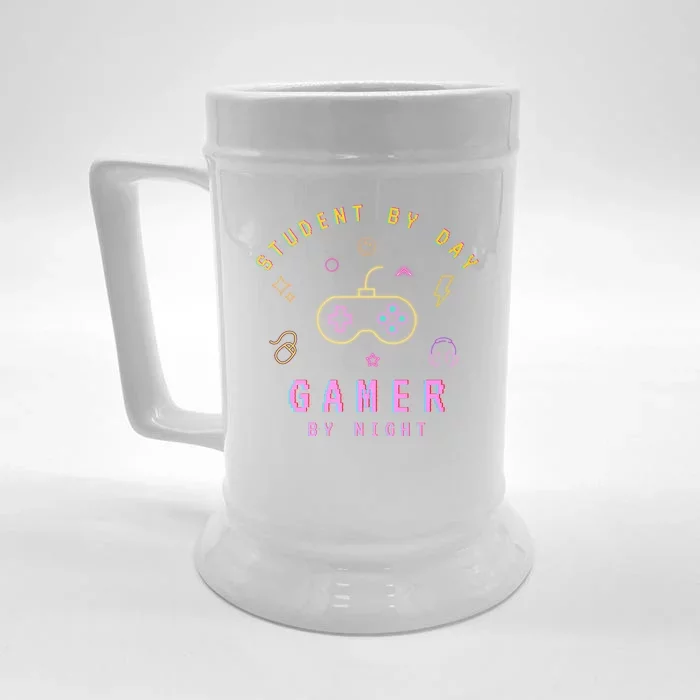 Student By Day Gamer By Night Front & Back Beer Stein