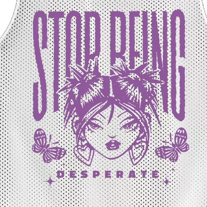 Stop Being Desperate Sassy Doll Mesh Reversible Basketball Jersey Tank