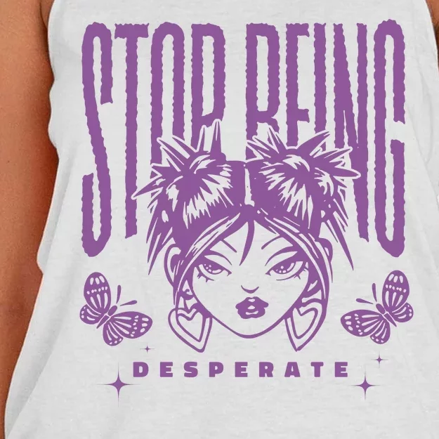 Stop Being Desperate Sassy Doll Women's Knotted Racerback Tank