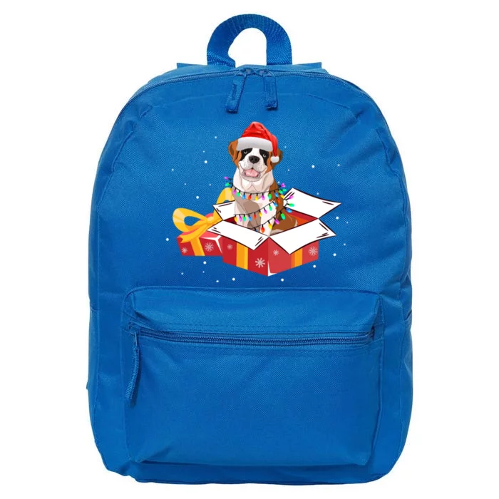 Saint Bernard Dog Christmas Is Box Gift Dog Light Tree Xmas Gift 16 in Basic Backpack