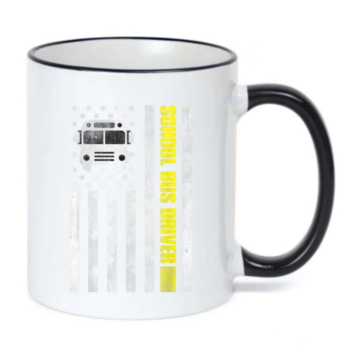 School Bus Driver American Flag School Bus Driver Black Color Changing Mug