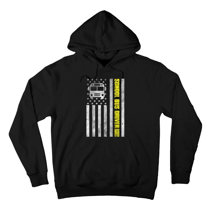 School Bus Driver American Flag School Bus Driver Hoodie