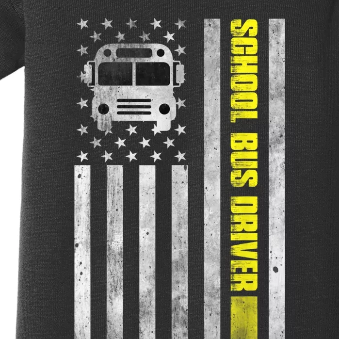 School Bus Driver American Flag School Bus Driver Baby Bodysuit