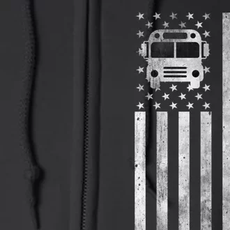 School Bus Driver American Flag School Bus Driver Full Zip Hoodie