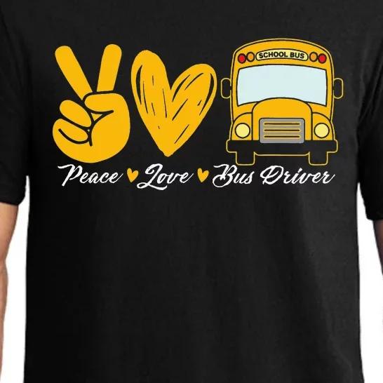 School Bus Driver Peace Love Bus Driver Driving Bus Pajama Set