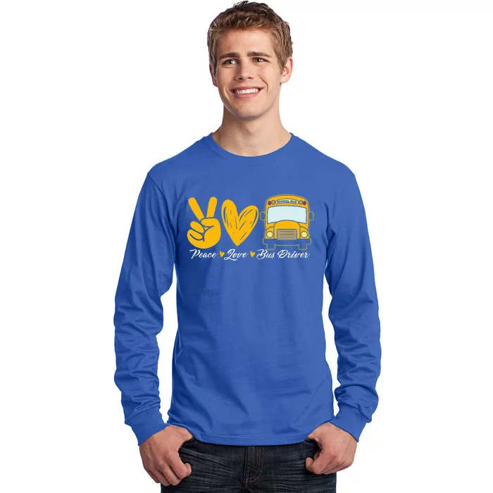 School Bus Driver Peace Love Bus Driver Driving Bus Long Sleeve Shirt