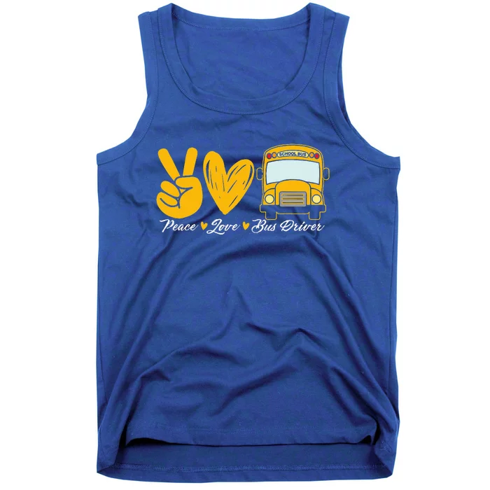 School Bus Driver Peace Love Bus Driver Driving Bus Tank Top