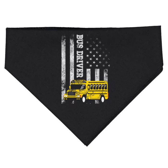 School Bus Driver American Flag For School Bus Driver USA-Made Doggie Bandana