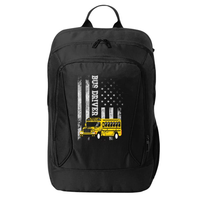 School Bus Driver American Flag For School Bus Driver City Backpack