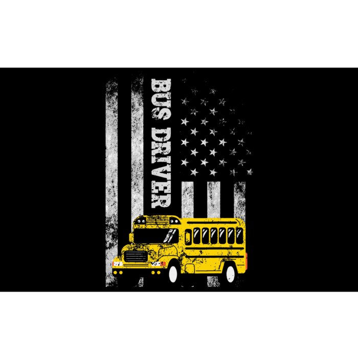 School Bus Driver American Flag For School Bus Driver Bumper Sticker