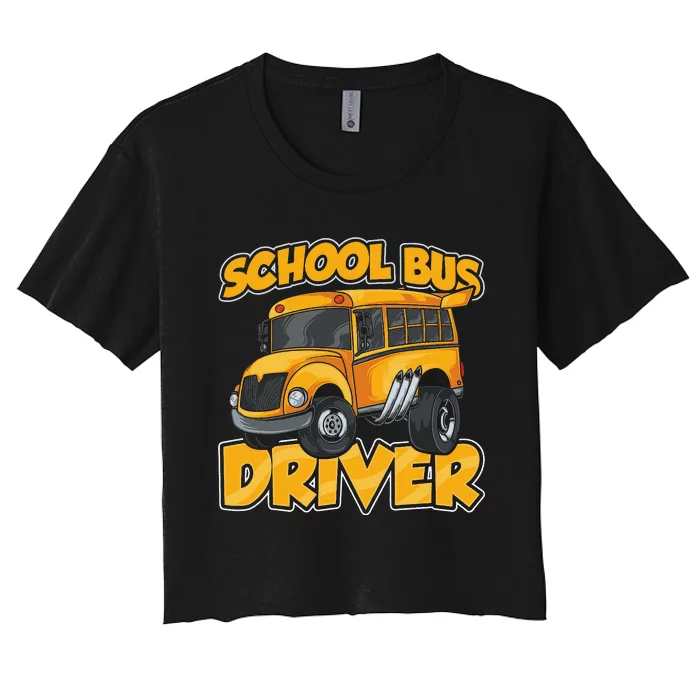 School Bus Driver Busman Operator Buses Job Women's Crop Top Tee