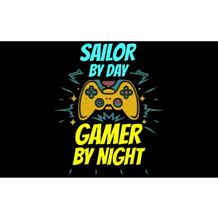 Sailor By Day Gamer By Night Funny Sailor Gaming Bumper Sticker