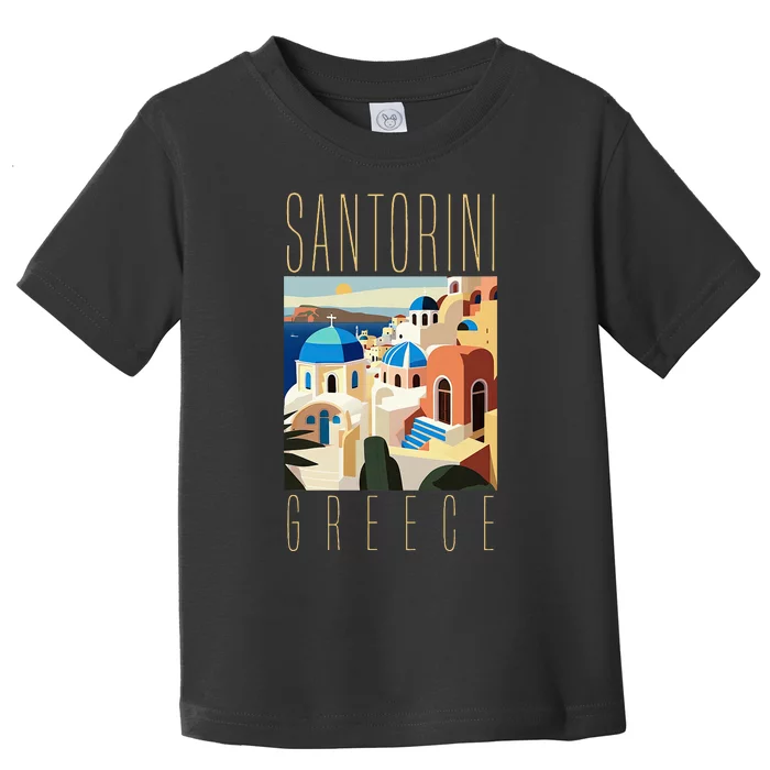 Santorini Blue Dome Ship Santorini Gifts Santorini Greece Toddler T-Shirt