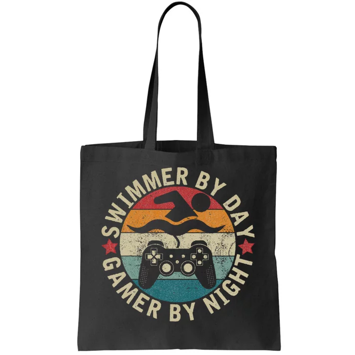 Swimmer By Day Gamer By Night Swimming Tote Bag