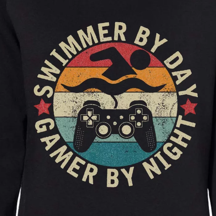 Swimmer By Day Gamer By Night Swimming Womens California Wash Sweatshirt