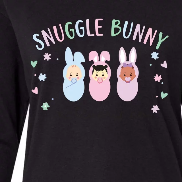 Snuggle Bunny Delivery Co Mother Baby Nurse Easter Ld Nurse Womens Cotton Relaxed Long Sleeve T-Shirt