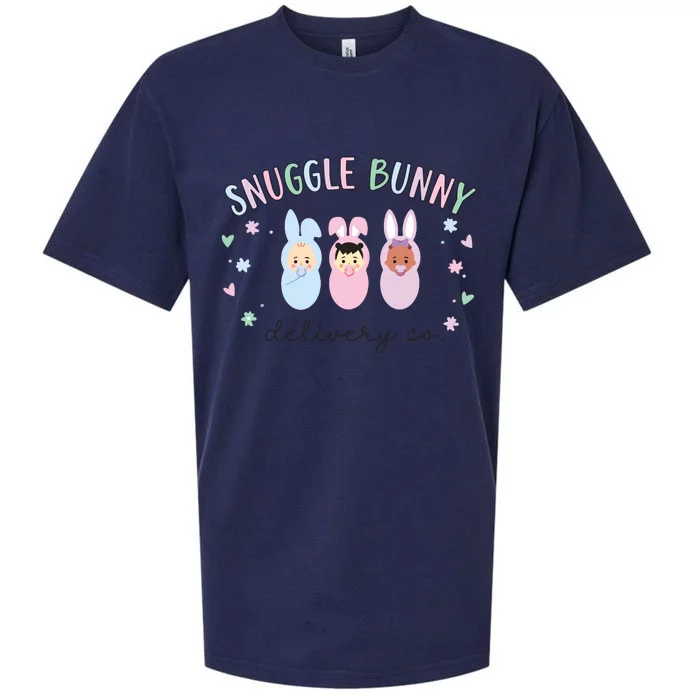 Snuggle Bunny Delivery Co Mother Baby Nurse Easter Ld Nurse Sueded Cloud Jersey T-Shirt