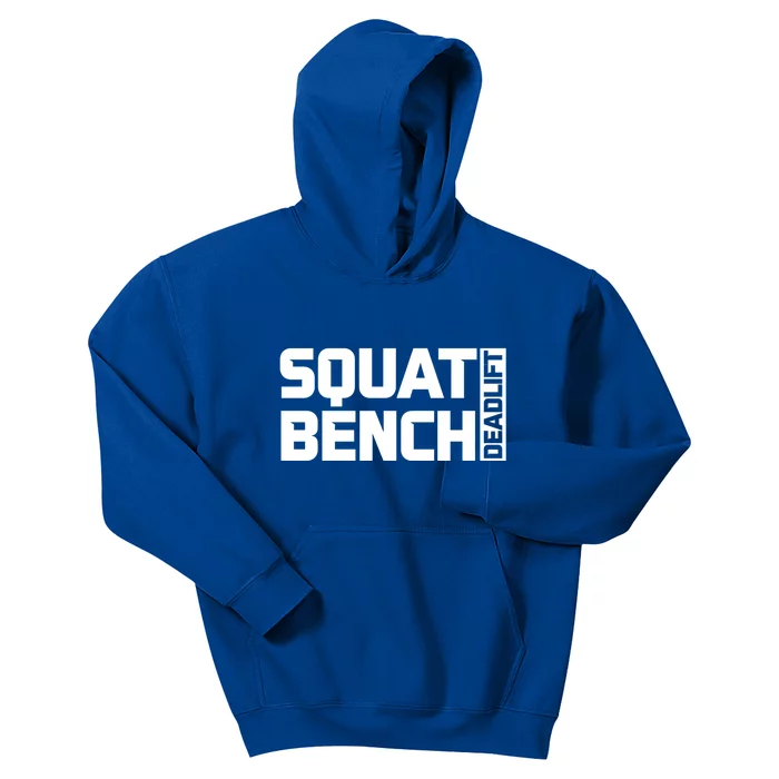 Squat Bench Deadlift Gym Weightlifting Workout Fitness Cute Gift Kids Hoodie