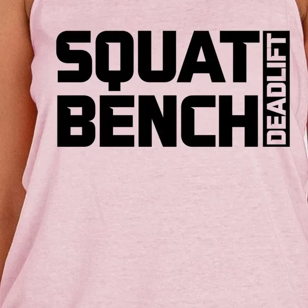 Squat Bench Deadlift Gym Weightlifting Workout Fitness Cute Gift Women's Knotted Racerback Tank