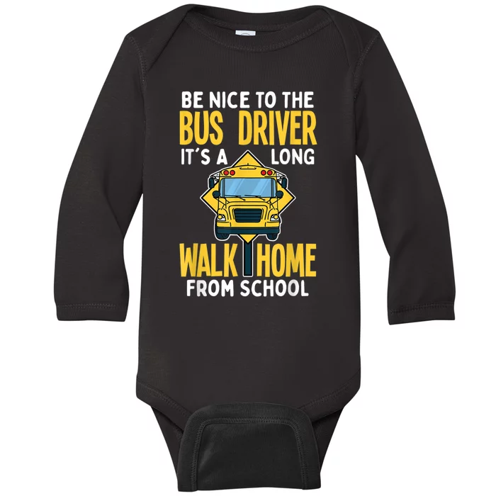 School Bus Driver Baby Long Sleeve Bodysuit