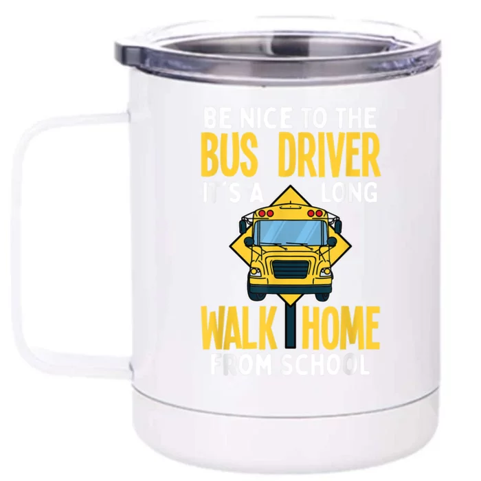 School Bus Driver Front & Back 12oz Stainless Steel Tumbler Cup