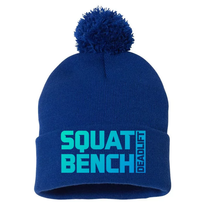 Squat Bench Deadlift Gym Weightlifting Workout Fitness Cute Gift Pom Pom 12in Knit Beanie