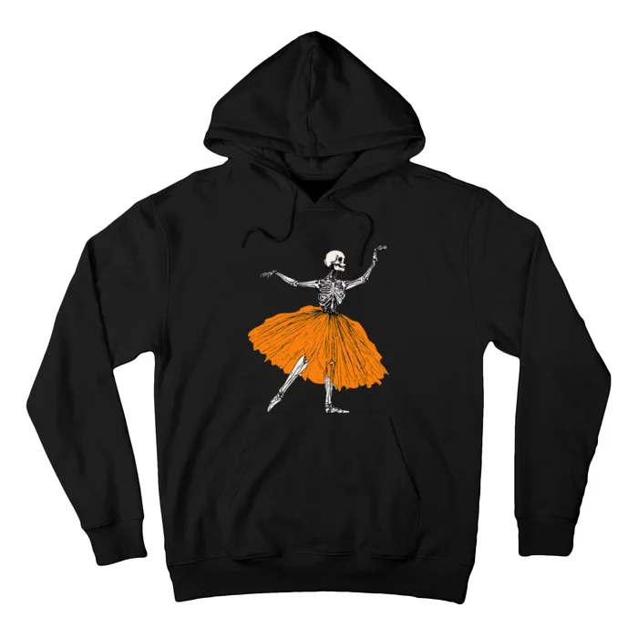 Skeleton Ballerina Dance Tutu Spooky Ballet Dancer Halloween Hoodie