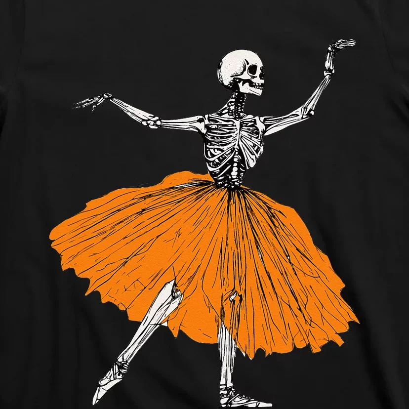 Skeleton Ballerina Dance Tutu Spooky Ballet Dancer Halloween T-Shirt