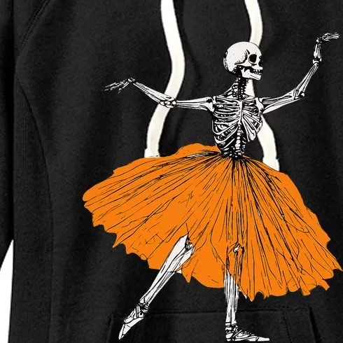 Skeleton Ballerina Dance Tutu Spooky Ballet Dancer Halloween Women's Fleece Hoodie