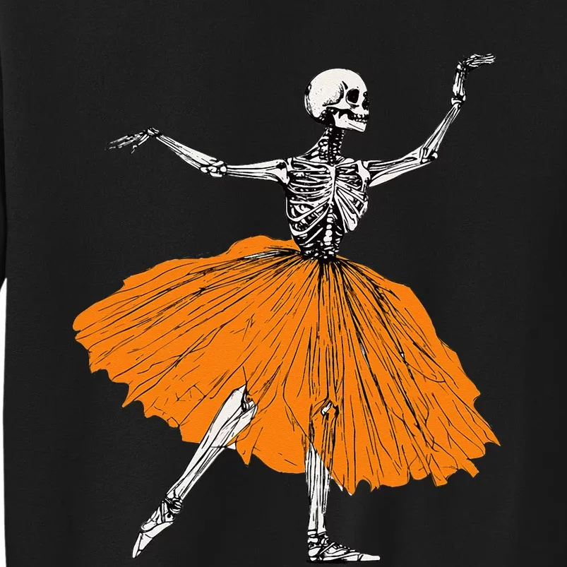 Skeleton Ballerina Dance Tutu Spooky Ballet Dancer Halloween Tall Sweatshirt