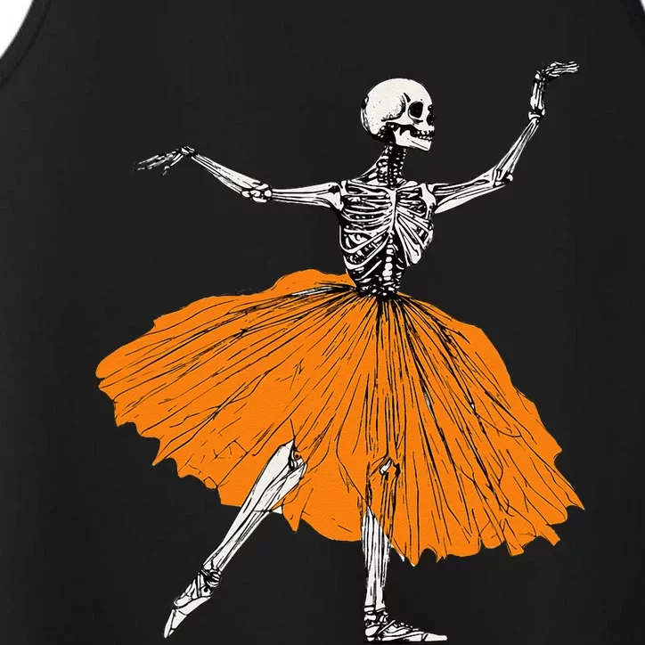 Skeleton Ballerina Dance Tutu Spooky Ballet Dancer Halloween Performance Tank