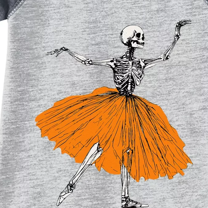 Skeleton Ballerina Dance Tutu Spooky Ballet Dancer Halloween Infant Baby Jersey Bodysuit