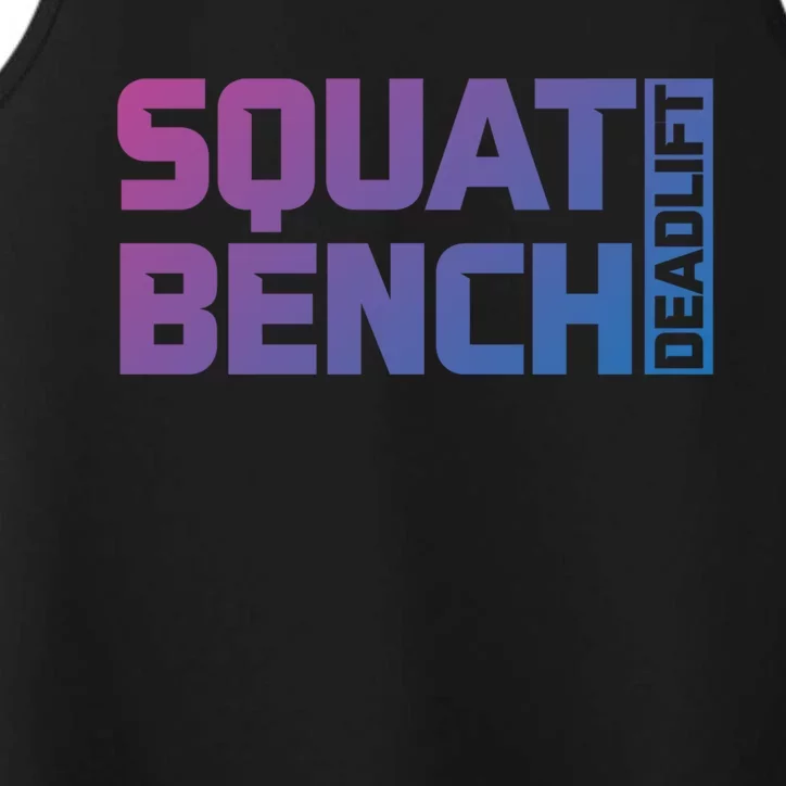 Squat Bench Deadlift Gym Weightlifting Workout Fitness Cute Gift Performance Tank