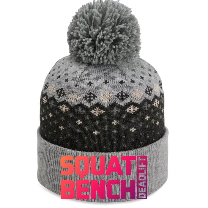 Squat Bench Deadlift Gym Weightlifting Workout Fitness Cute Gift The Baniff Cuffed Pom Beanie