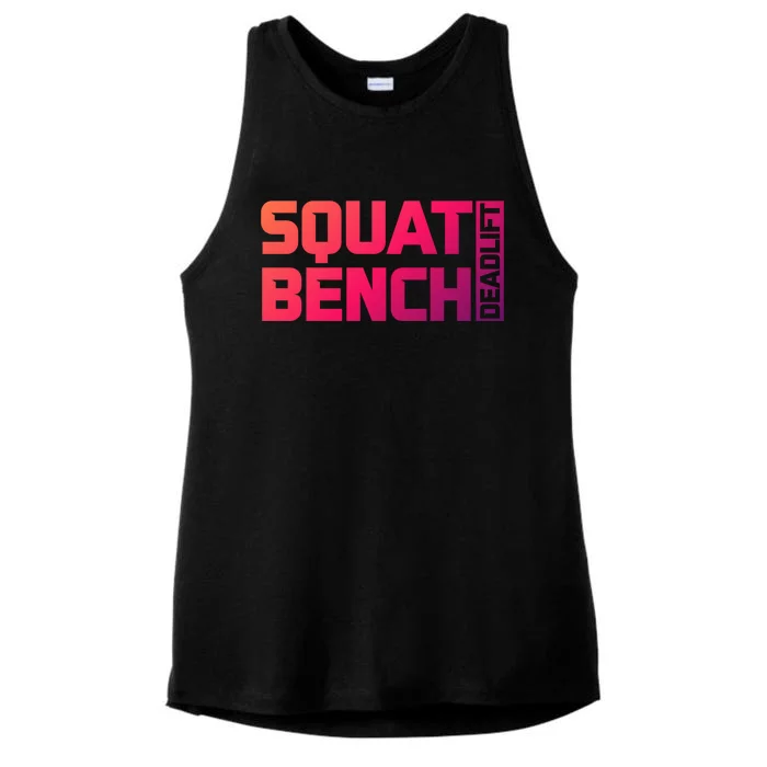 Squat Bench Deadlift Gym Weightlifting Workout Fitness Cute Gift Ladies Tri-Blend Wicking Tank