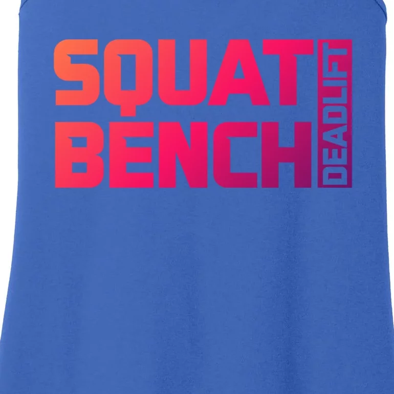 Squat Bench Deadlift Gym Weightlifting Workout Fitness Cute Gift Ladies Essential Tank