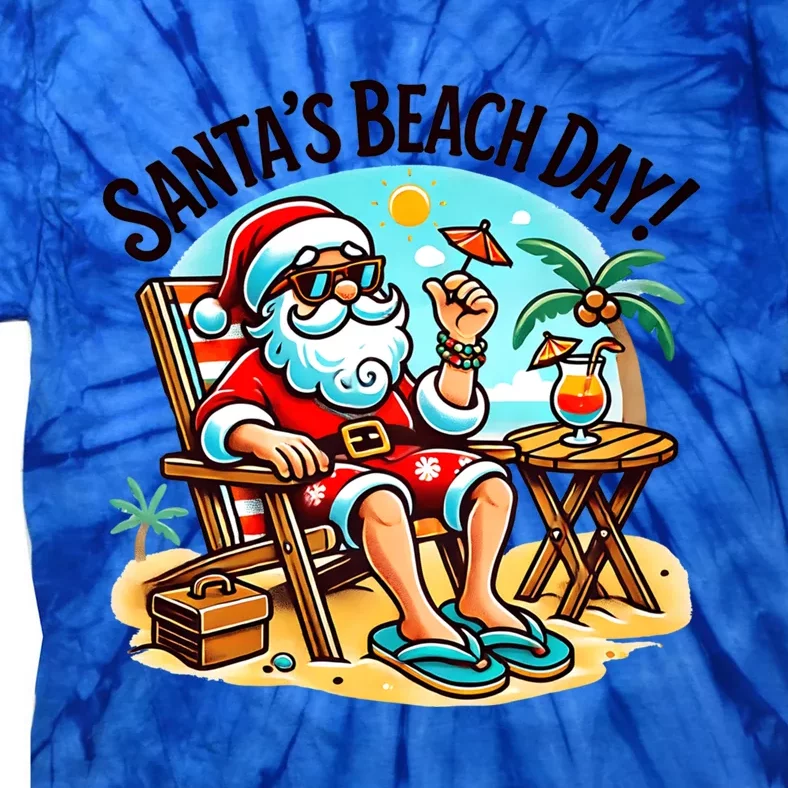 SantaS Beach Day Tropical Christmas Vacation Summer Xmas Gift Tie-Dye T-Shirt