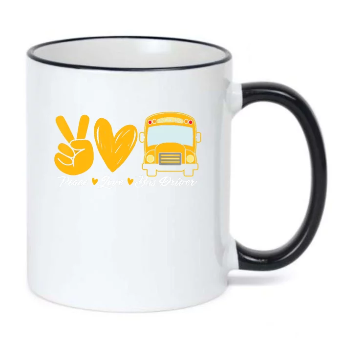 School Bus Driver Peace Love Bus Driver Driving Bus Black Color Changing Mug