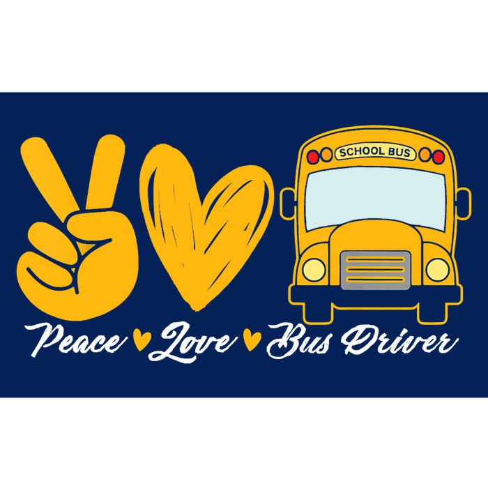 School Bus Driver Peace Love Bus Driver Driving Bus Bumper Sticker